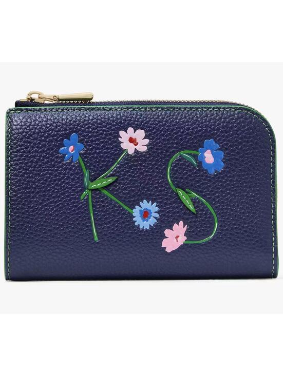 kate spade Handbags - Kate Spade In The Garden Compact Wallet Parisian Navy Floral Leather